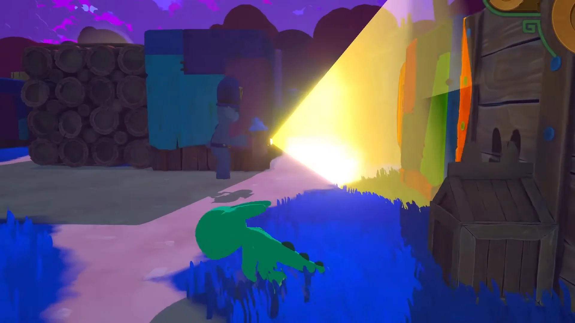 Bunderkin stealth gameplay: caught in a guard's spotlight